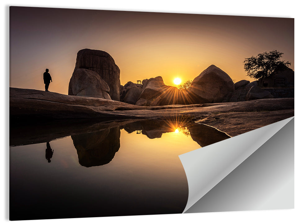 Hemakuta Hill Sunrise Temples Wall Art