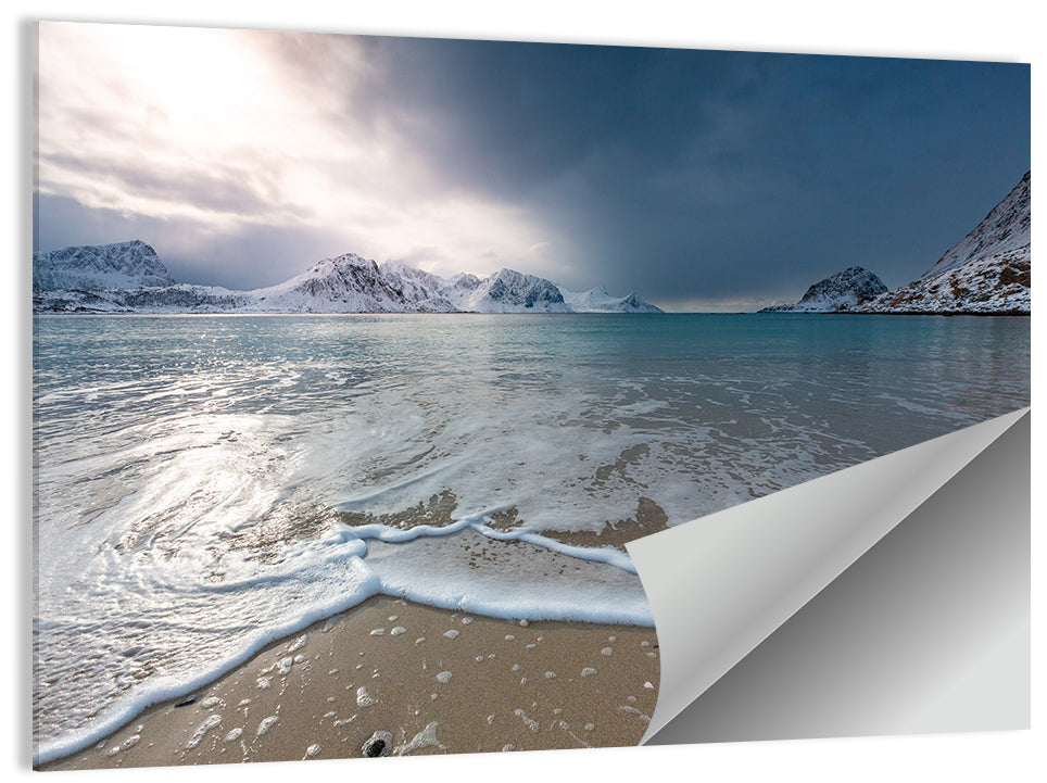 Haukland Beach Winter Light Wall Art