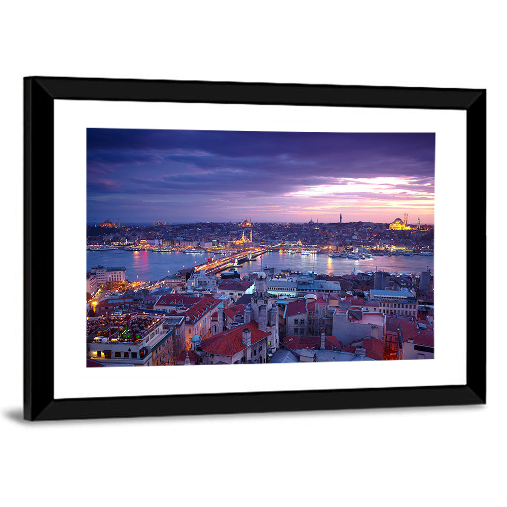 Istanbul Twilight Skyline Wall Art