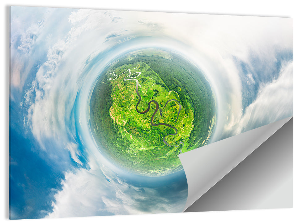 Spherical Forest from Space Wall Art