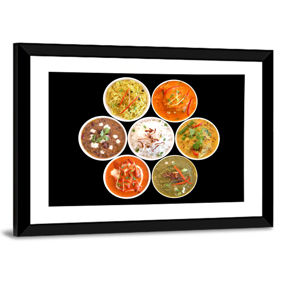 Six Indian Curry Bowls Wall Art