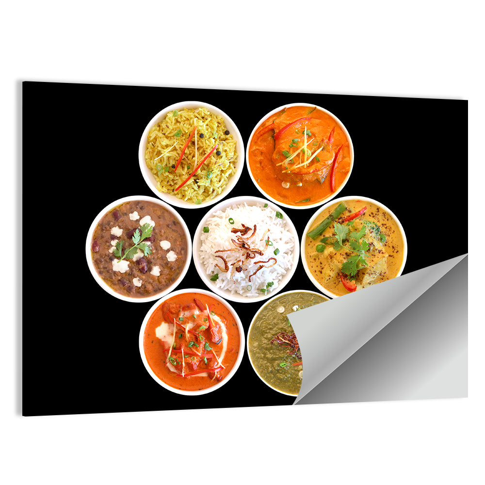 Six Indian Curry Bowls Wall Art