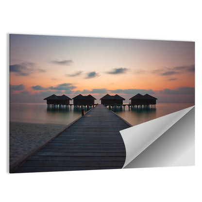 Watervilla At Sunset Wall Art