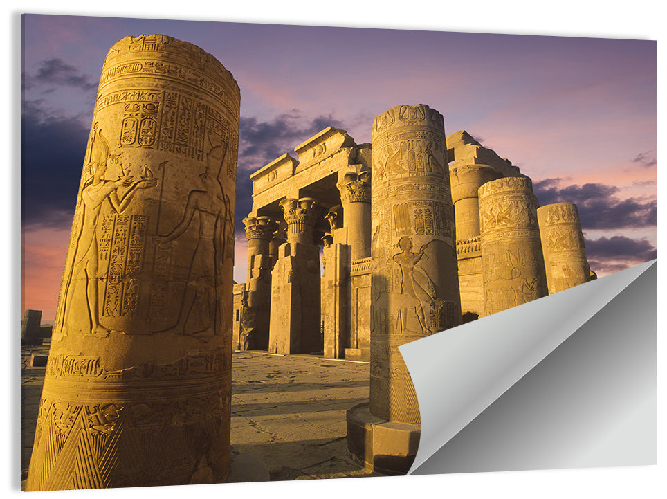 Kom Ombo Temple Pillars at Sunset Wall Art