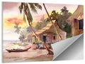 Malaysian Coastal Village at Sunset Wall Art