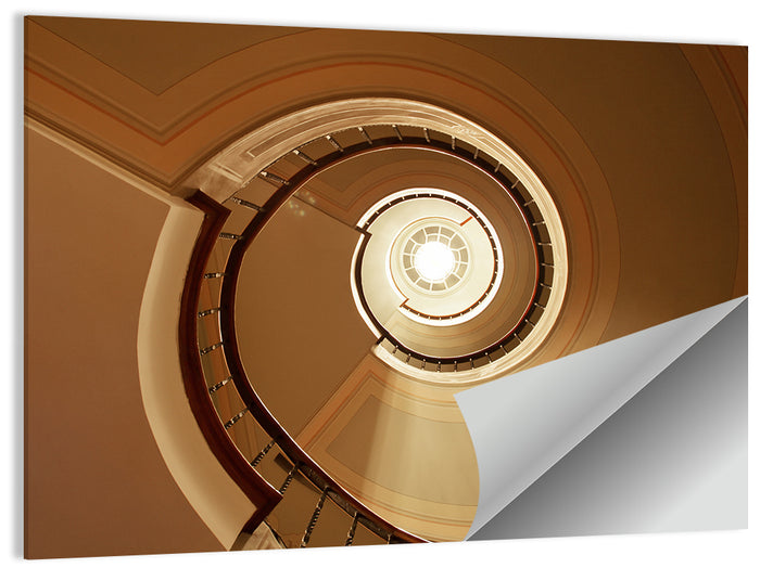 Worms-eye Spiral Staircase Wall Art as a poster print
