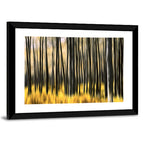 Golden Abstract Forest Wall Art