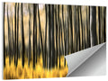 Golden Abstract Forest Wall Art
