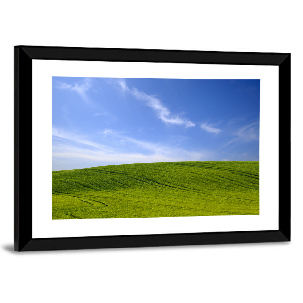 Rolling Green Hill with Blue Sky Wall Art