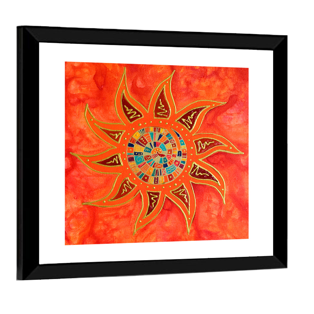 Colorful Sun Abstract Wall Art