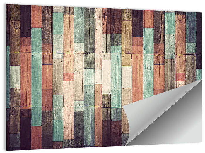 Sound Waves Wood Planks Wall Art as a poster print