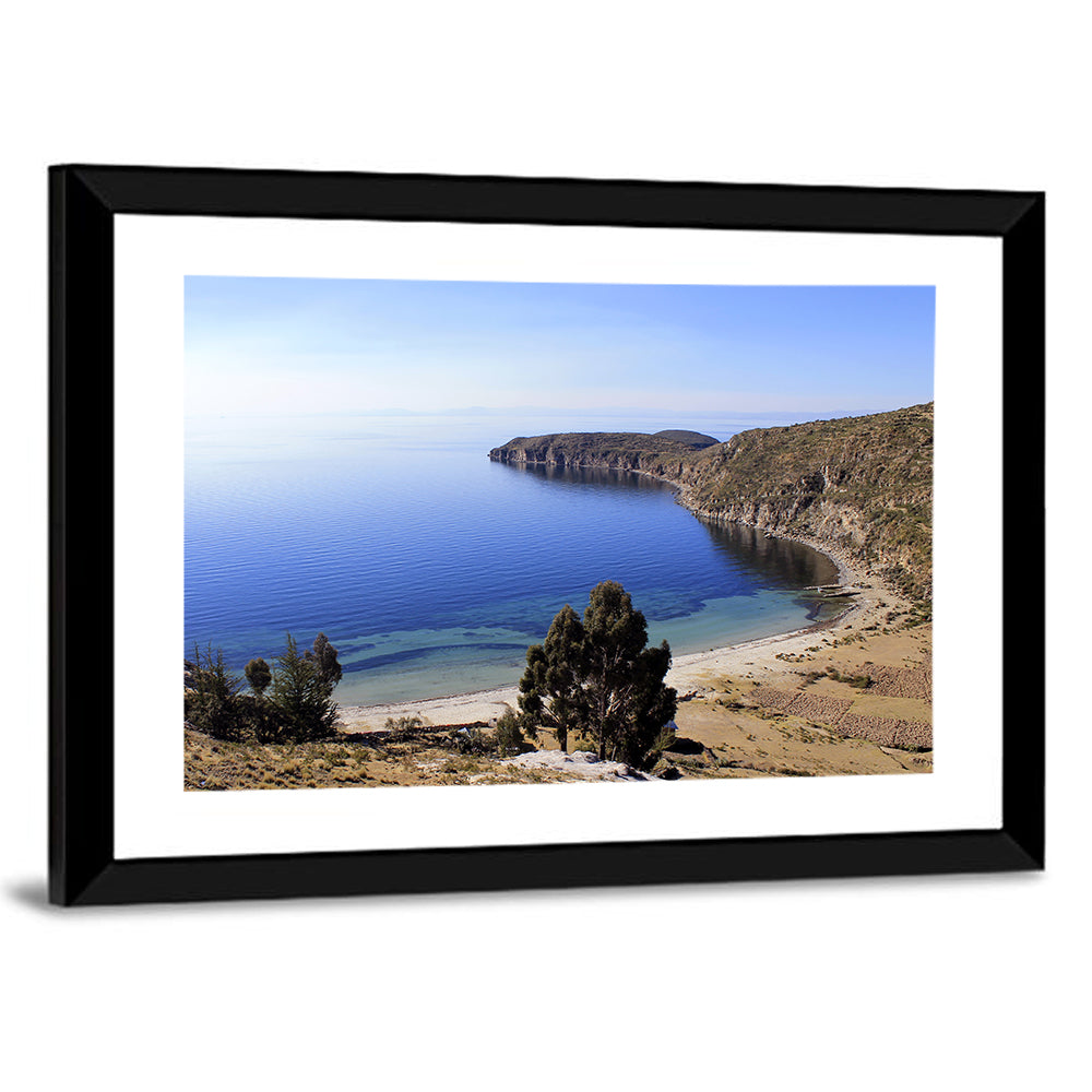 Titicaca Cliffs and Turquoise Water Wall Art