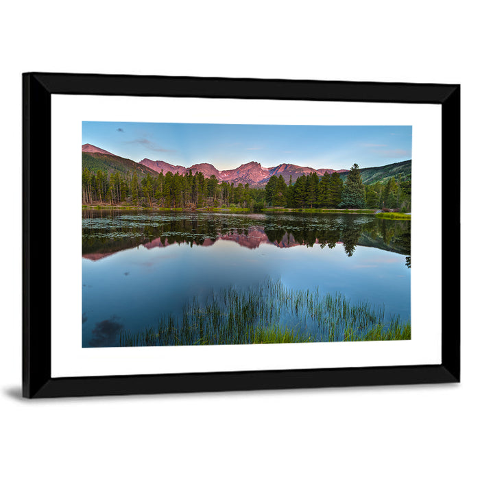 Sprague Lake Reflection Wall Art as a framed print