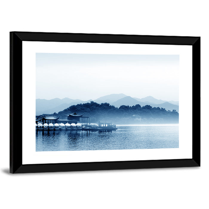 Hangzhou West Lake Wall Art as a framed print