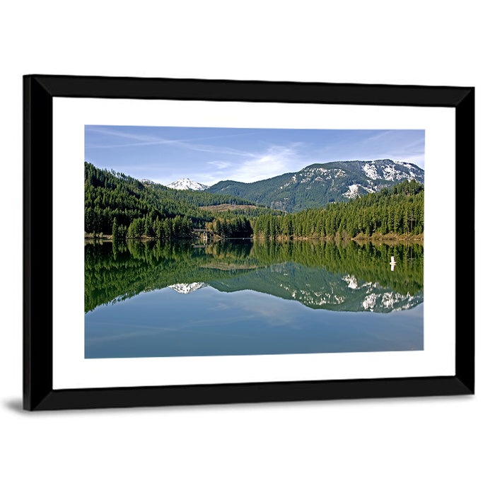 Lake Crescent Reflection Wall Art as a framed print