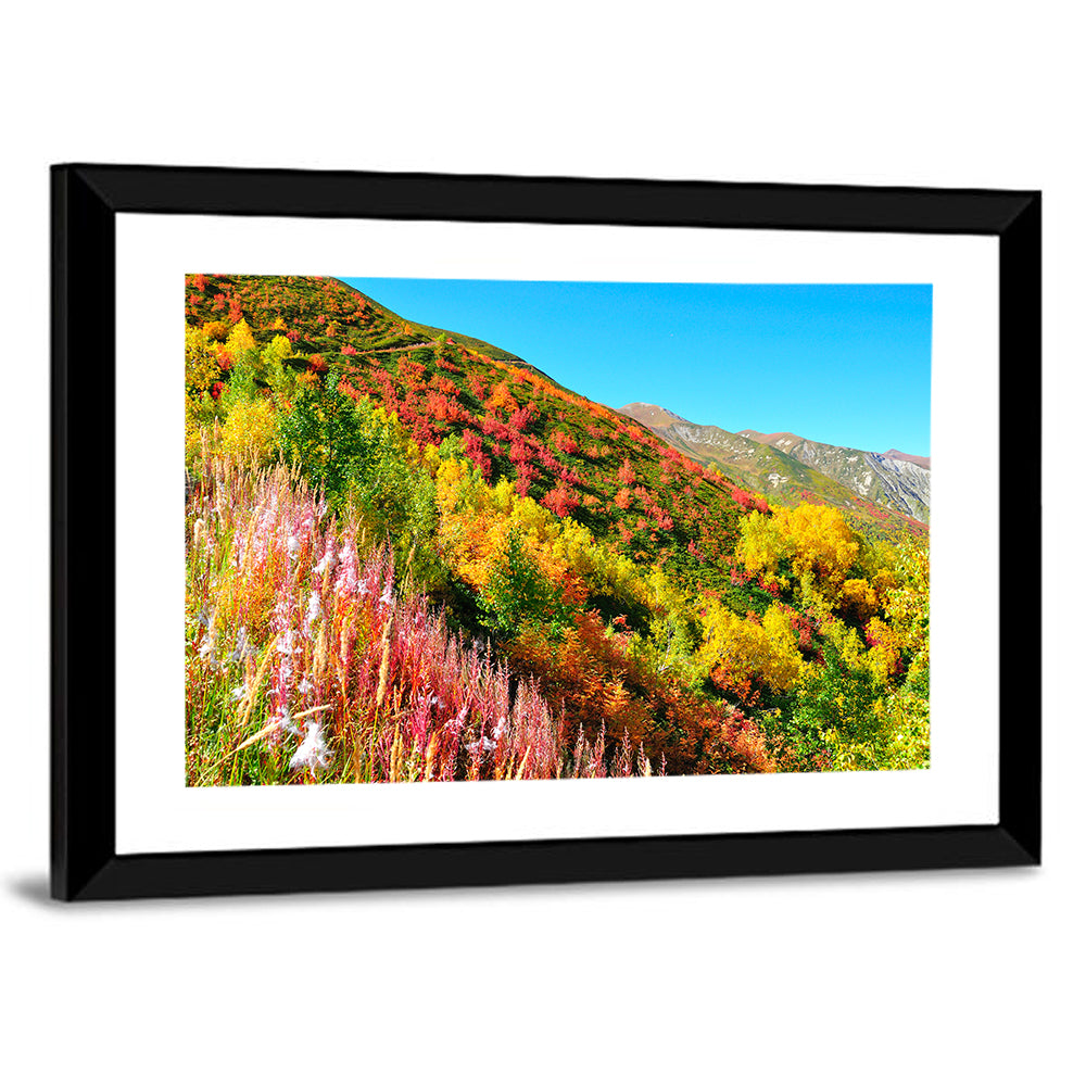 Svaneti Autumn Mountain Landscape Wall Art