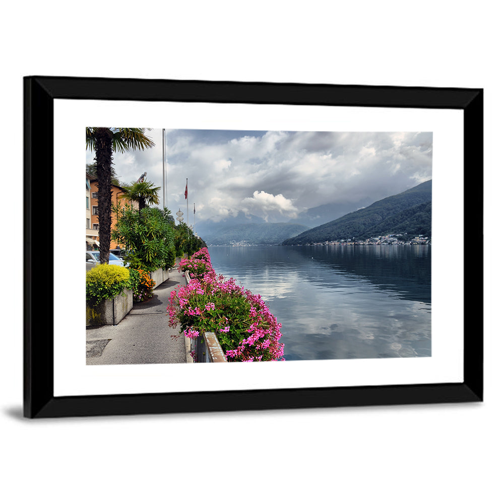 Lake Lugano Floral Walkway Wall Art