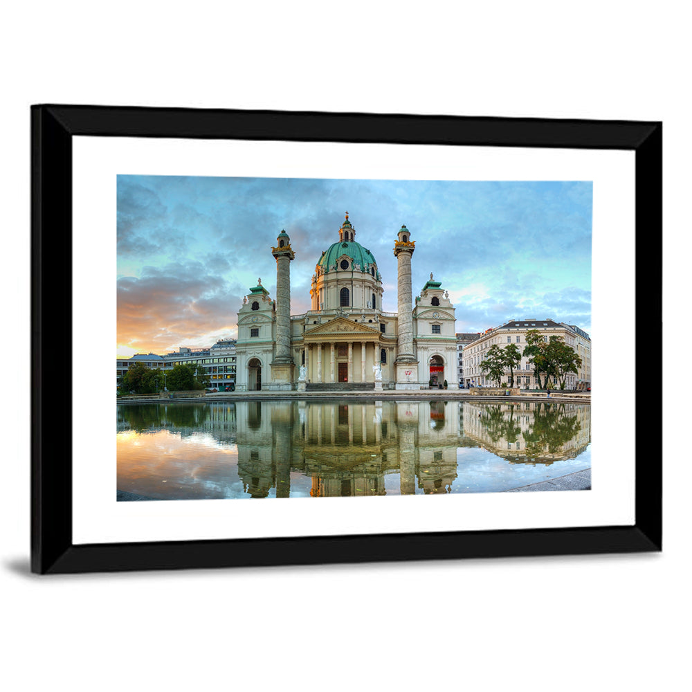 Karlskirche at Golden Hour Wall Art