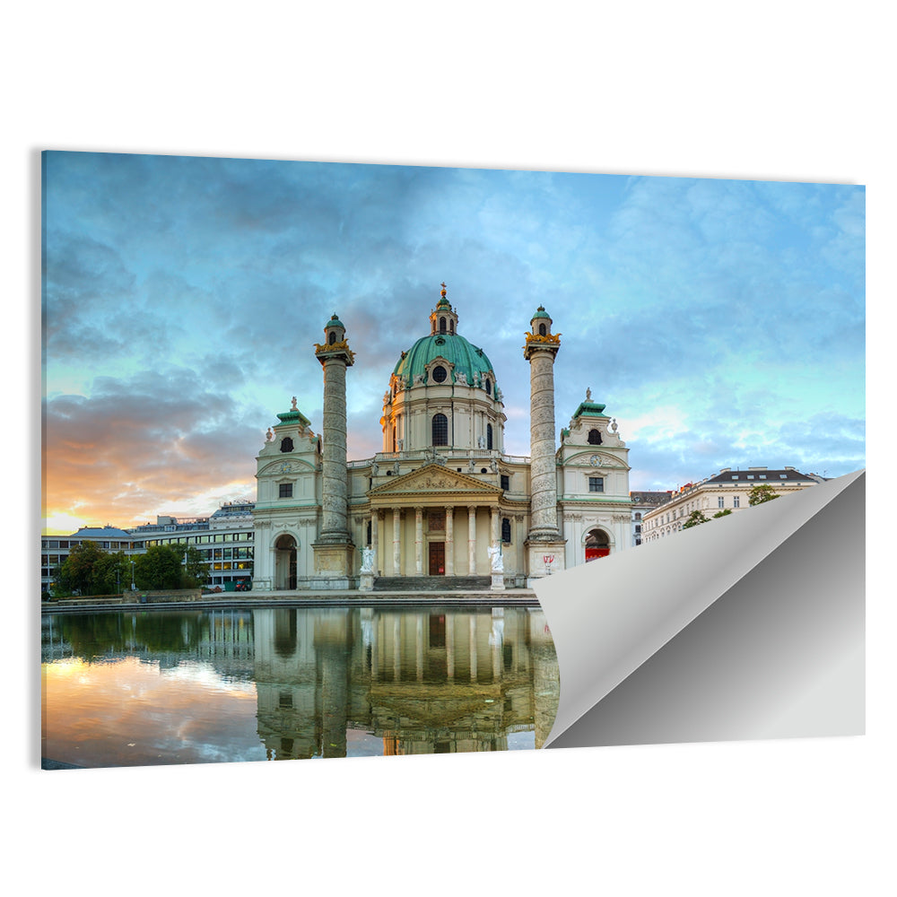 Karlskirche at Golden Hour Wall Art