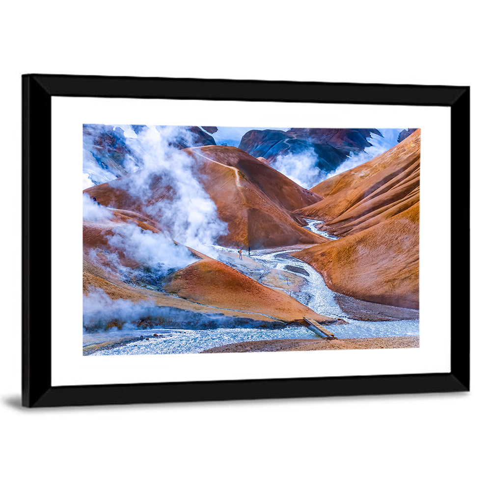 Geothermal Valley with Footbridge Wall Art