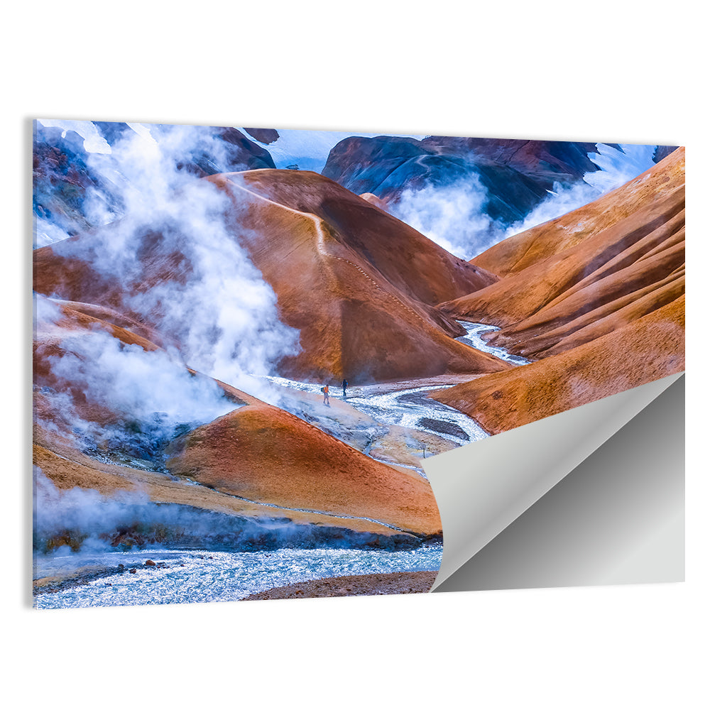 Geothermal Valley with Footbridge Wall Art