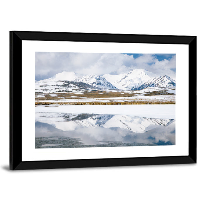 Barskoon Valley Reflection Wall Art as a framed print