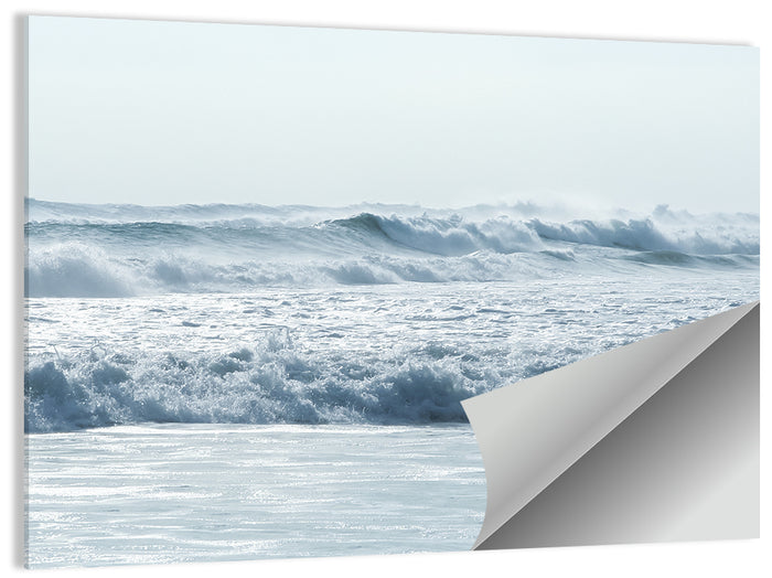 Misty Horizon Ocean Waves Wall Art as a poster print