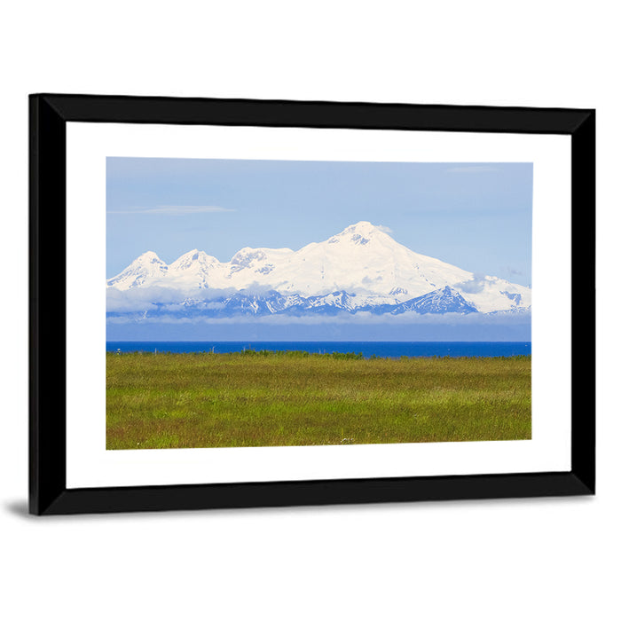 Mount Iliamna Volcano Wall Art as a framed print