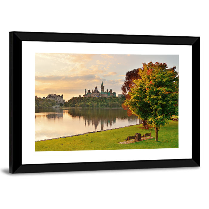 Ottawa Skyline at Golden Hour Wall Art as a framed print