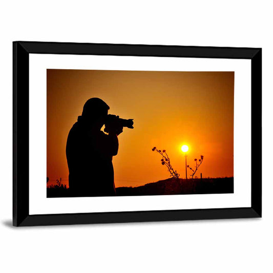Photographer at Sunset Wall Art
