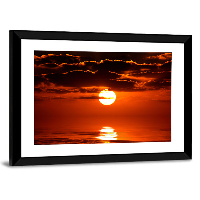Caribbean Coast Sunset Wall Art as a framed print