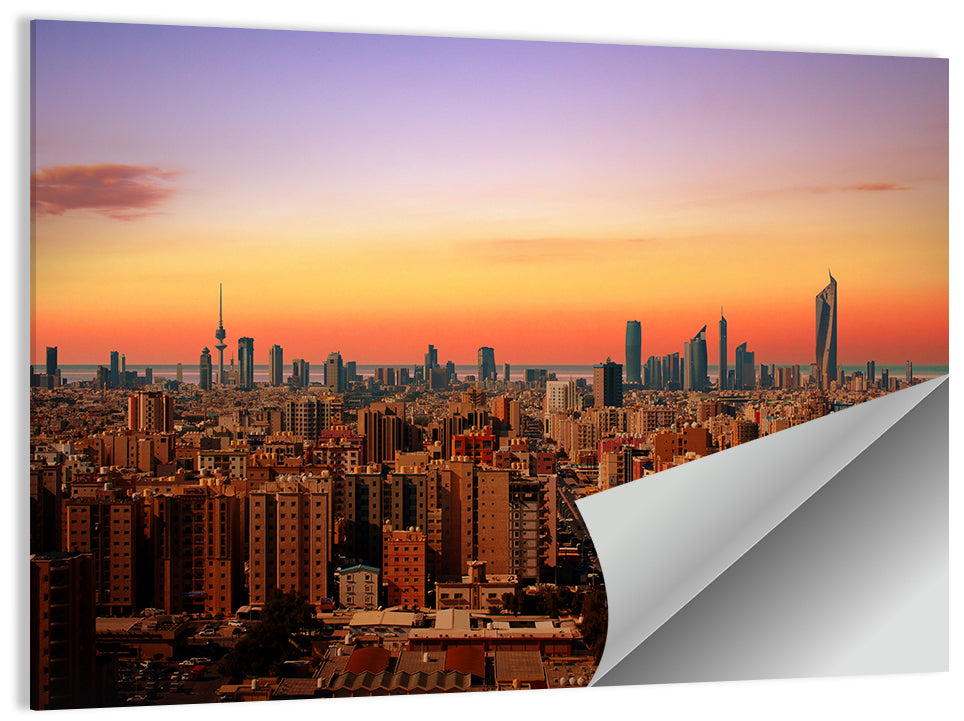 Kuwait City Skyline at Dusk Wall Art