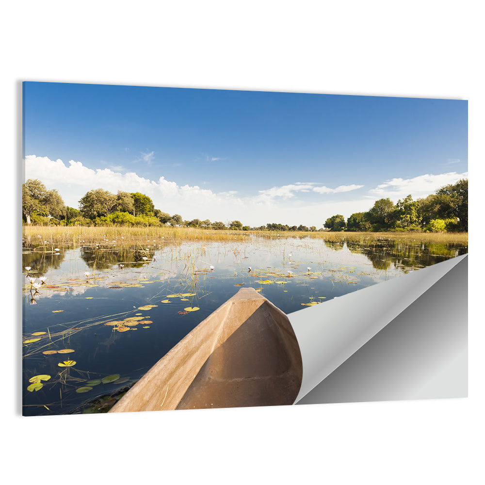 Canoe In Okavango Delta Wall Art