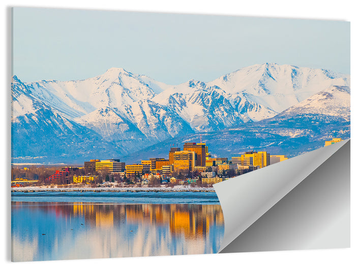 Anchorage Morning Skyline Wall Art as a poster print