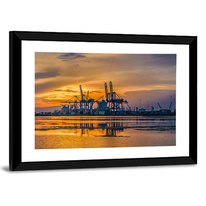 Djibouti Harbor at Sunset Wall Art as a framed print