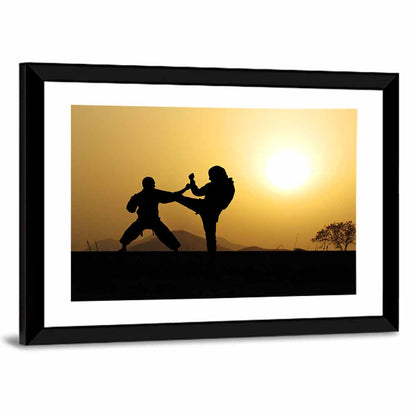 Martial Arts Silhouette Wall Art