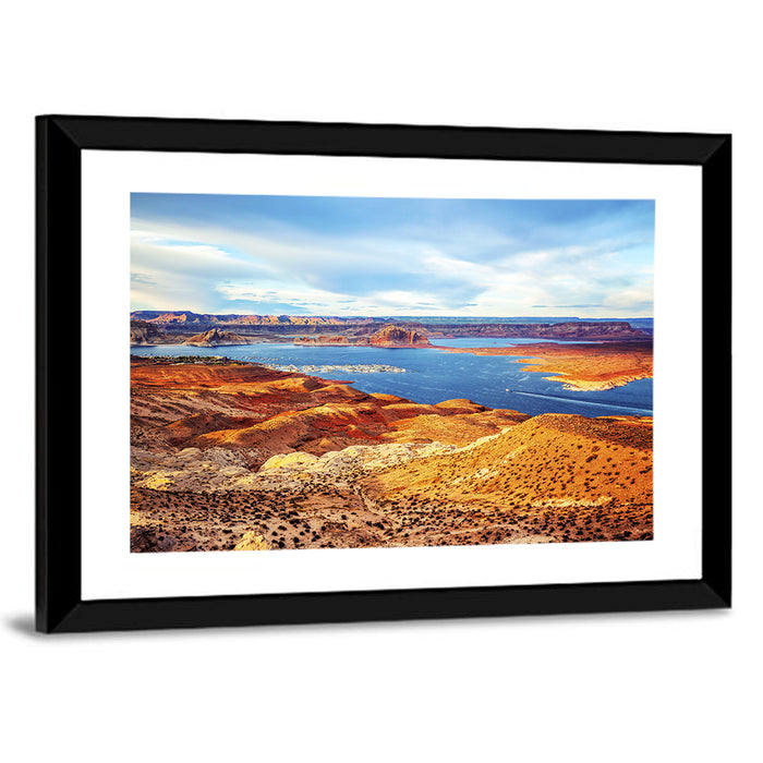 Lake Powell Marina Panorama Wall Art as a framed print
