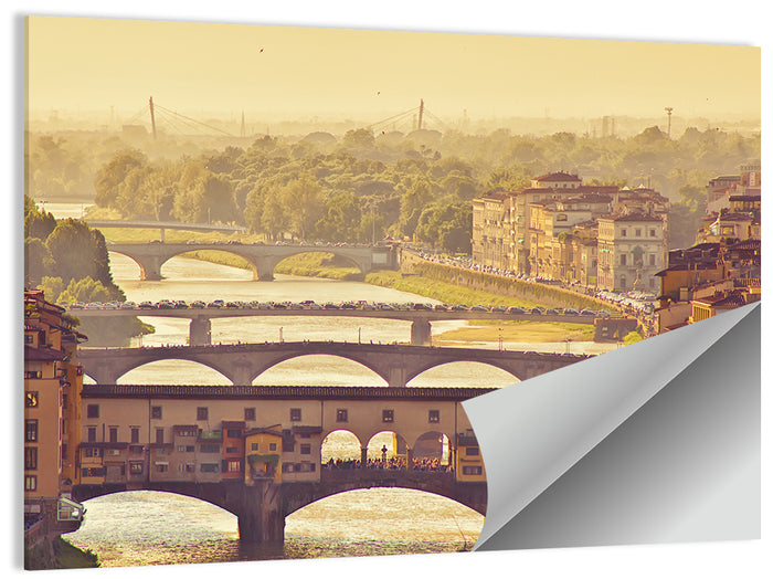 Ponte Vecchio at Golden Hour Wall Art as a poster print