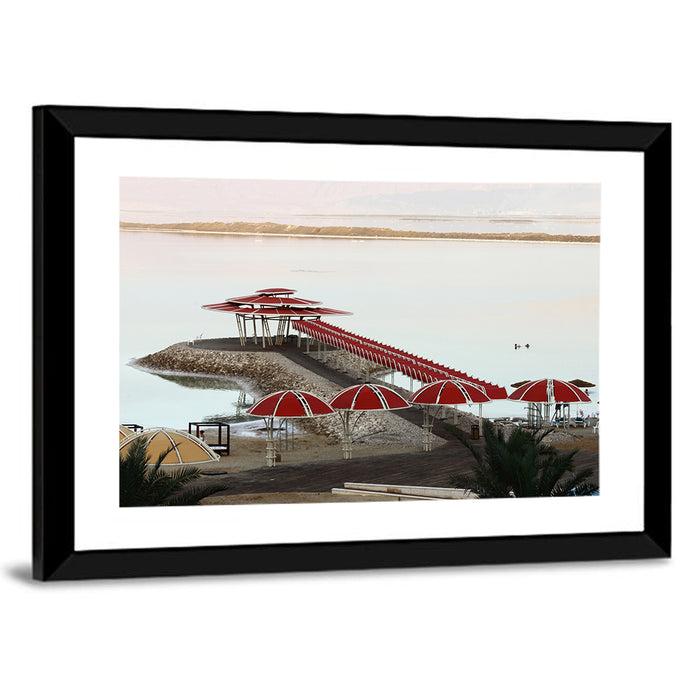 Ein Bokek Dead Sea Boardwalk Wall Art as a framed print