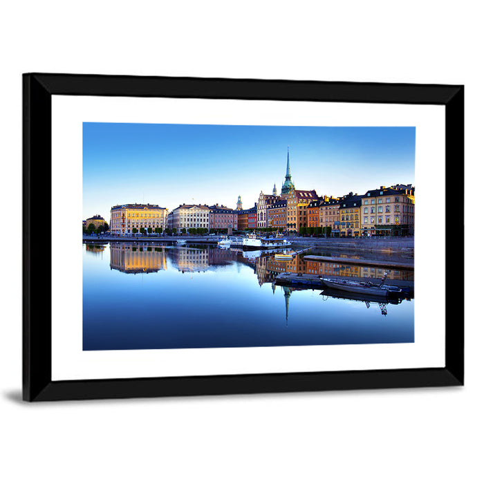 Gamla Stan Stockholm Skyline Wall Art as a framed print