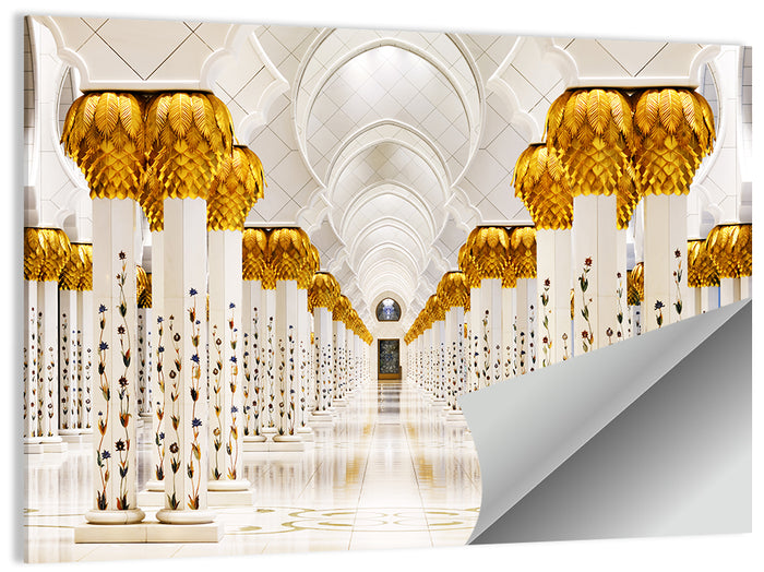 Sheikh Zayed Grand Mosque Colonnade Wall Art as a poster print