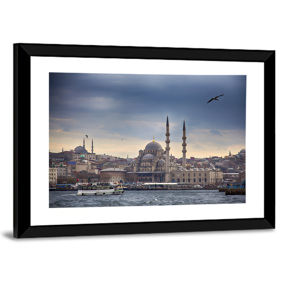 Istanbul Skyline with New Mosque Wall Art