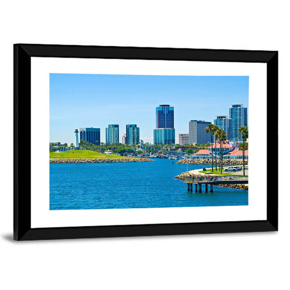 Long Beach Rainbow Harbor Skyline Wall Art
