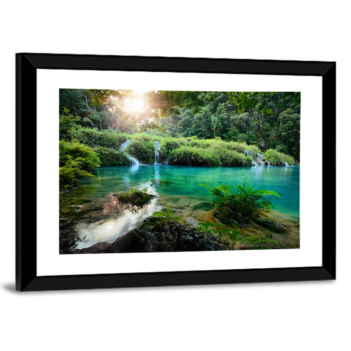 Semuc Champey Turquoise Pools Wall Art as a framed print