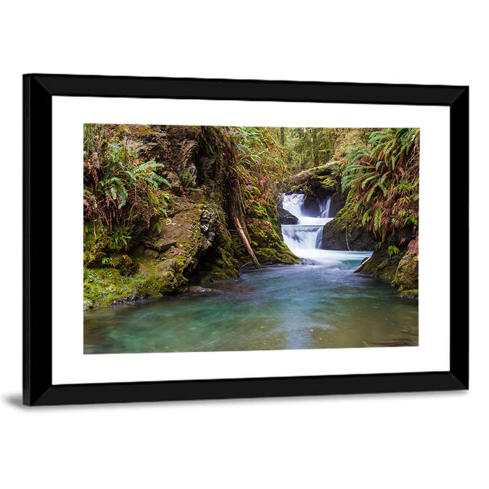 Willaby Creek Waterfall Wall Art as a framed print