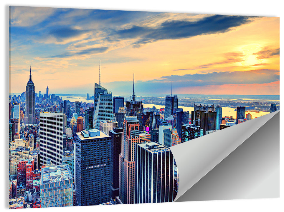 Midtown Manhattan Skyline at Dusk Wall Art