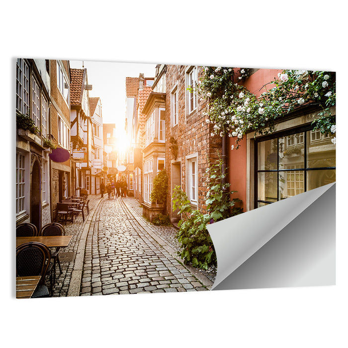 Schnoorviertel Cobblestone Lane Wall Art as a poster print
