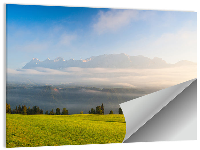 Sunlit Mountain Clouds Wall Art as a poster print