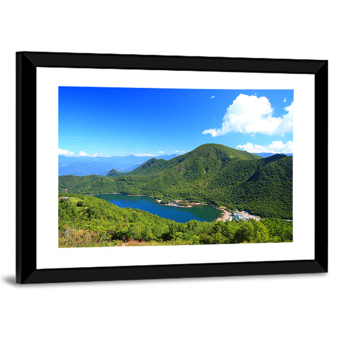 Mount Akagi and Lake Yunoko Wall Art as a framed print