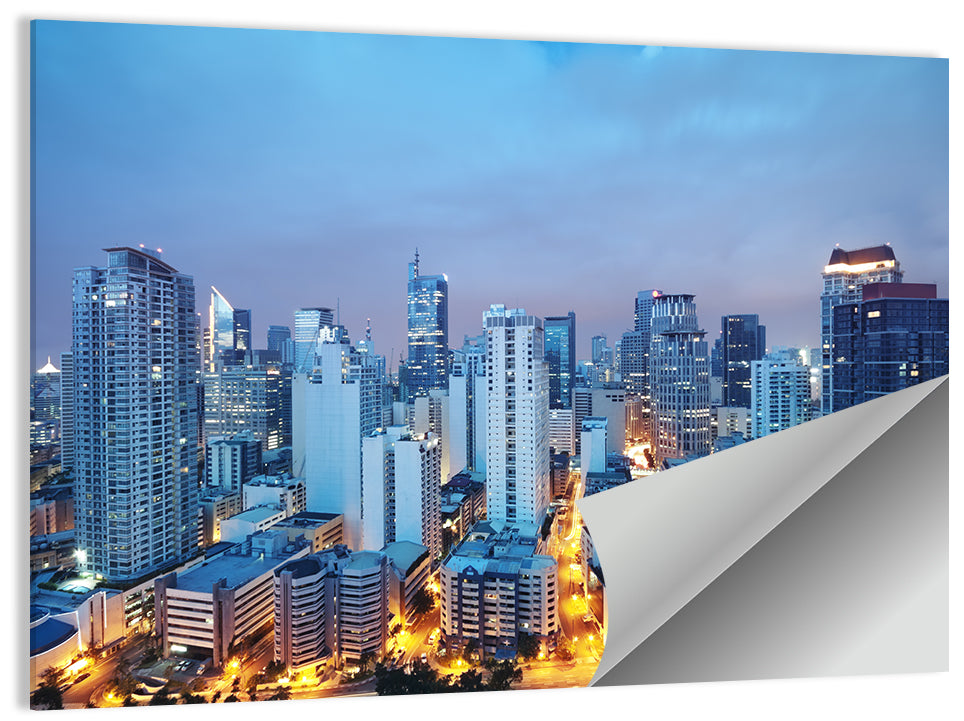Manila Cityscape at Dusk Wall Art